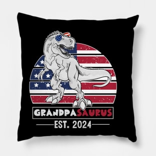 PROMOTED TO GRANDPASAURUS BABY ANNOUNCEMENT 2024 Pillow