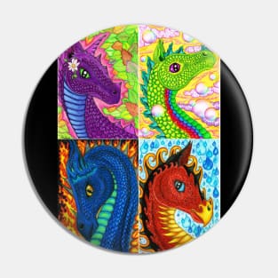 Four elements dragons Pin