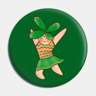 Lucky girl four leaf clover, version 1 Pin