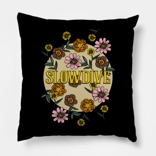 Slowdive Name Personalized Flower Retro Floral 80s 90s Name Style Pillow