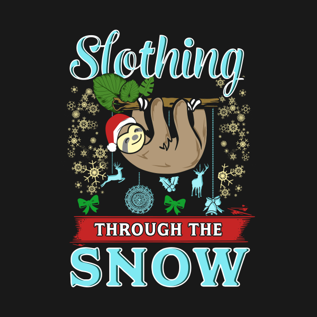 Cute Slothing Through the Snow Christmas Sloth by theperfectpresents