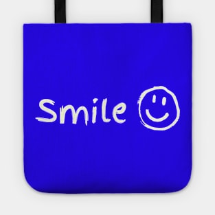 Smile and Be Happy Cream Design Tote