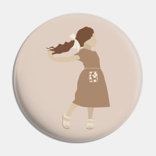 Abstract vector kids and baby girl silhouette Composition Pin