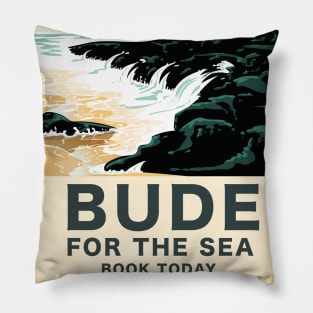 Bude Cornwall travel poster Pillow