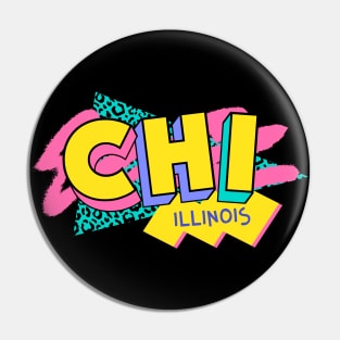 Chicago, Illinois Retro 90s Logo Pin