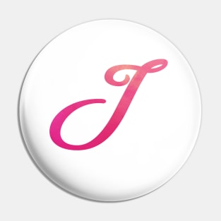 Letter I Monogram, Pink Color Personalized Design Pin