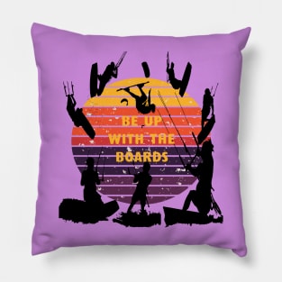 Kitesurfers Be Up With The Boards Retro Style Pillow