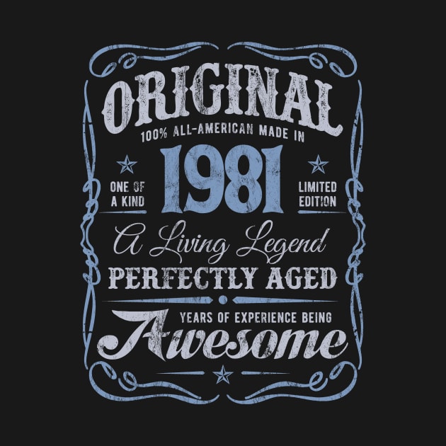 Born In 1981 All-American Original Birthday Living Legend by Irregulariteez