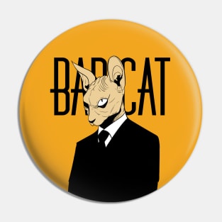 Bad sphinx Cat whit suit "yellow background" Pin