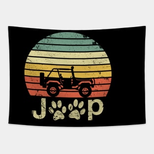 Vintage Jeep Cute Dog Paws Funny Jeep Retro Jeep Sunset Jeep Men/Women/Kid Jeep Tapestry