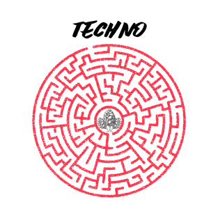 Techno Maze with Plant in Middle T-Shirt