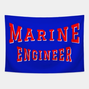 Marine Engineer in Red Color Text Tapestry