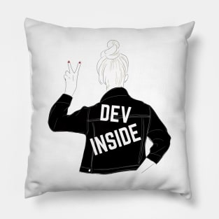 IT Shirt Coder Girl Biker Jacket Pillow