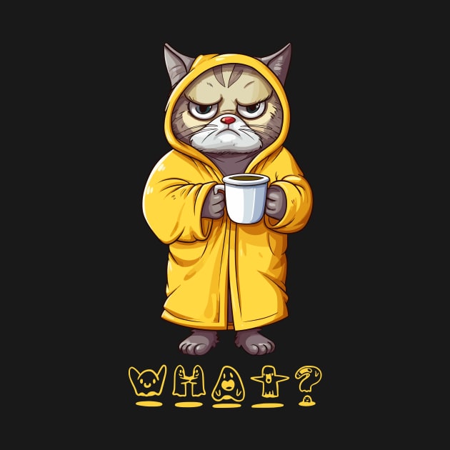 Ghostly What Angry Cat Holding A Coffee Cup by theworthyquote