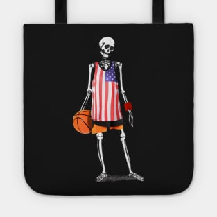 American Death Skeleton Halloween print Tote