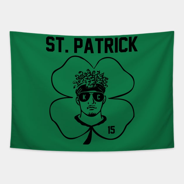 St. Patrick Mahomes (black design) Tapestry by Cringe-Designs