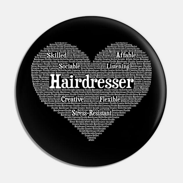 Hairdresser Haircutter Coiffeur Hairstylist Gift Pin by Krautshirts