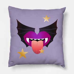 Vampire Kisses the Night - PURPLE Pillow