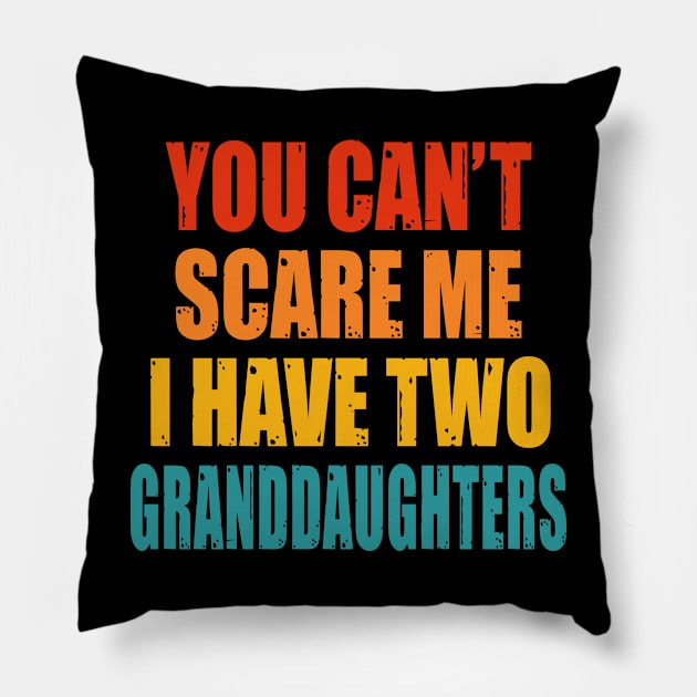 You Can't Scare Me I Have Two Granddaughters Pillow by Happysphinx