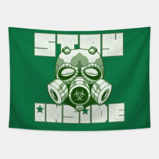 Stay Inside Gas Mask Tapestry