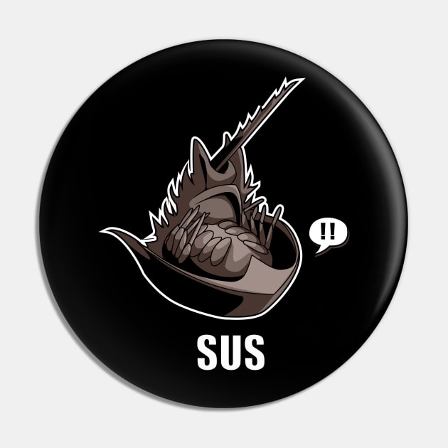 Suspicious Horseshoe Crab Pin by heavyaugust