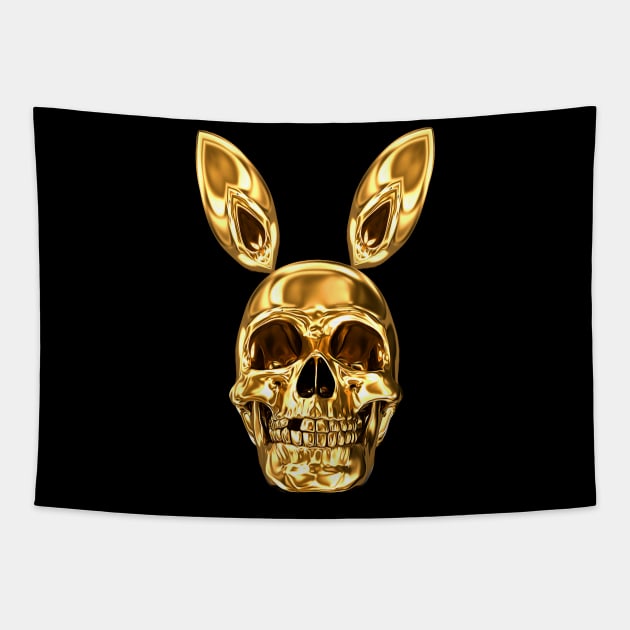 Golden Magic SKULL Rabbit | Missing Tooth Acid Bunny Skull Psychedelic POPART & Design by Tyler Tilley (tiger picasso) Tapestry by Tiger Picasso