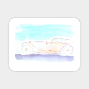 Auto, car, transport, journey, speed, road, driver, watercolor, watercolour, hand drawn, drawing, illustration, Magnet