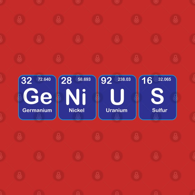 Genius quote  Design with Chemistry Sience  Periodic table Elements  for Science and Chemisty students by ArtoBagsPlus