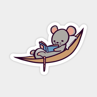 Cute Cartoon Rat's Lazy Day In a Hammock Magnet