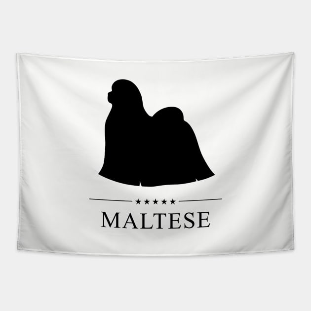 Maltese Black Silhouette Tapestry by millersye