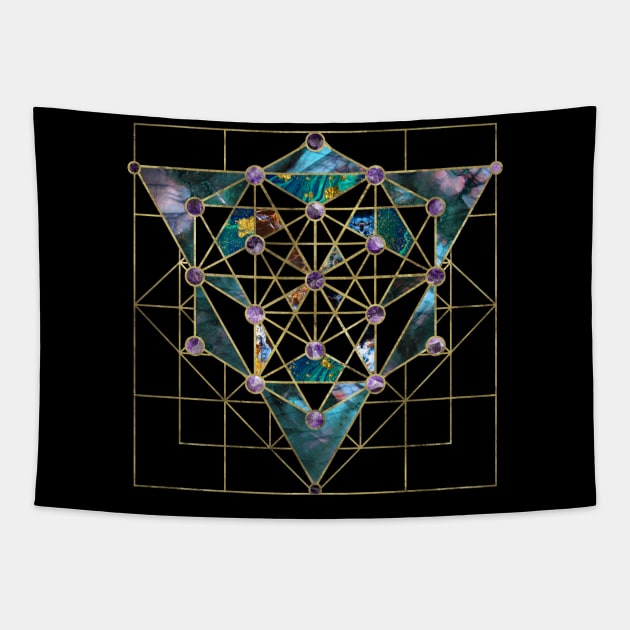 Sacred Geometry Ornament -  Marble  and gold Tapestry by Nartissima