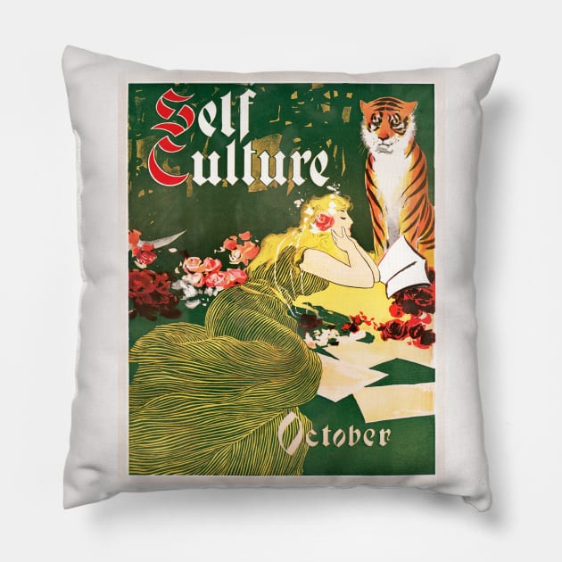 Self Culture, October (1890-1900) by The Werner Company Pillow by WAITE-SMITH VINTAGE ART