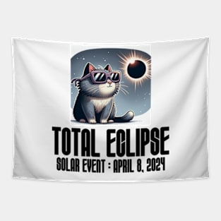 Total Eclipse Funny Meme Cat - Solar Event, Solar Eclipse April 8 2024, Totality Tapestry