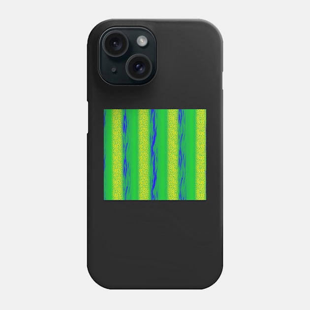 Stripes in Varied Textures Yellow Blue Green Phone Case by Klssaginaw