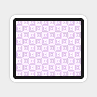 Lavender Purple White Geometric Squares Magnet