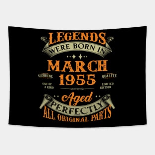 68th Birthday Gift Legends Born In March 1955 68 Years Old Tapestry