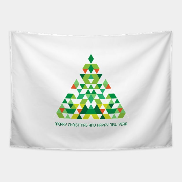 Aztec Christmas Tree Tapestry by kallyfactory