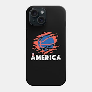 american basketball Rainbow American Flag Women Patriotic Shirt 4th of July Memorial  Patriotic style retro vintage 80s Phone Case