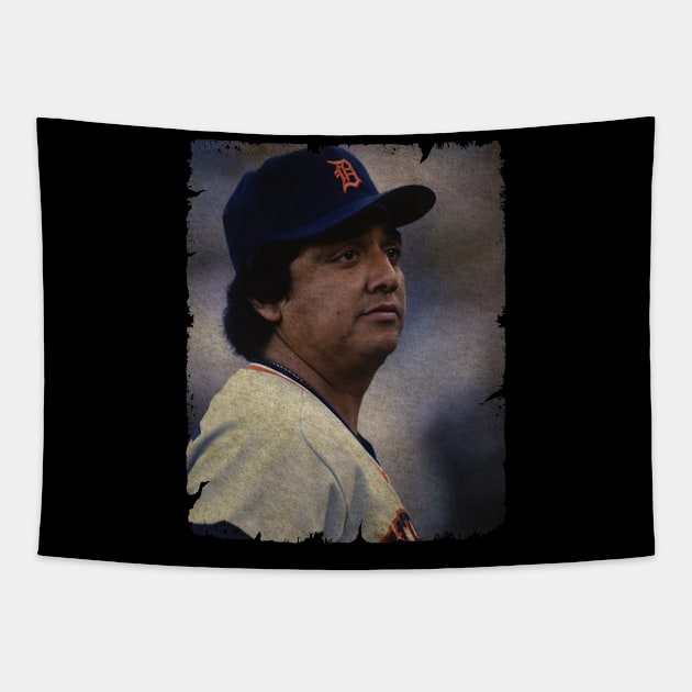 Aurelio Lopez in Detroit Tigers Tapestry by anjaytenan