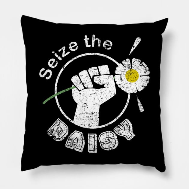 Seize The Daisy Gardening Flowers Pillow by Kev Brett Designs
