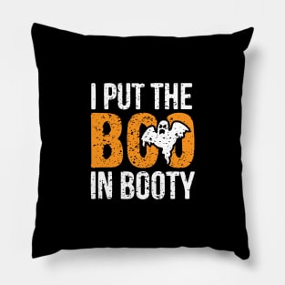 I Put Boo In Booty Halloween Funny Design graphic Pillow