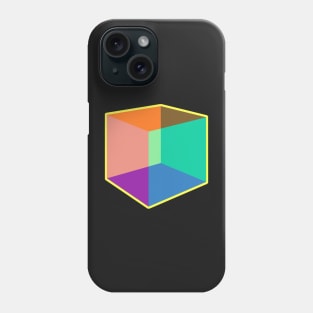 Color Cube Pattern on Yellow Phone Case