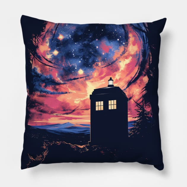 Tardis Galaxy Pillow by DesignedbyWizards