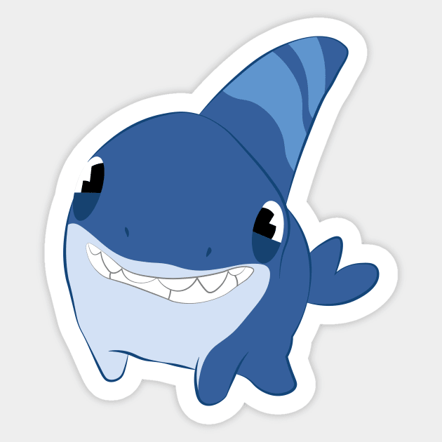 Cute Dog In Shark Costume Funny Kids - Dog - Sticker