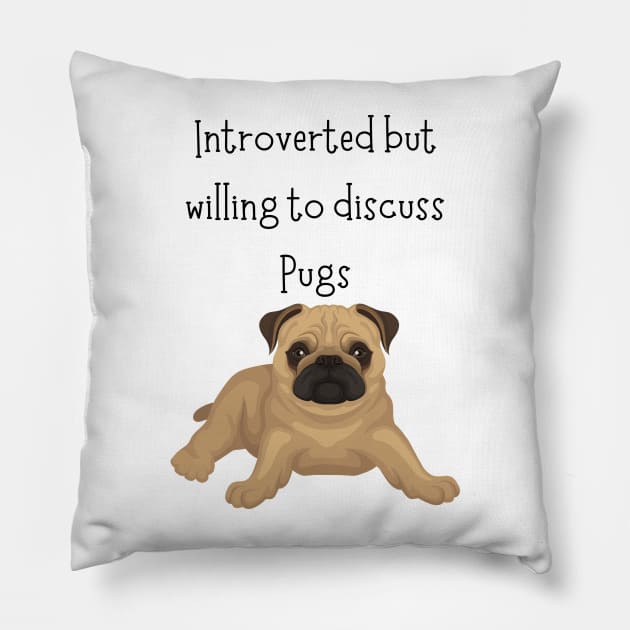 Introverted Pugs Pillow by TrapperWeasel