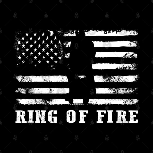 Distressed American Flag Ring of Fire by Symmetry Stunning Portrait