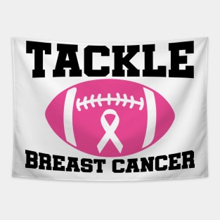 Tackle Breast Cancer Football Sport Awareness Support Pink Ribbon Tapestry