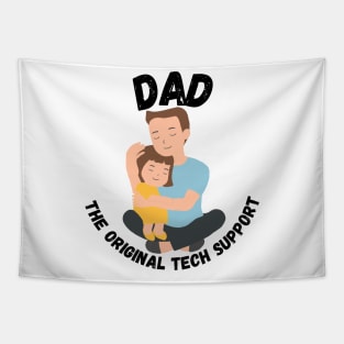 Tech-Savvy Dad: Guiding the Future Generation - Light Colors - Girls Tapestry