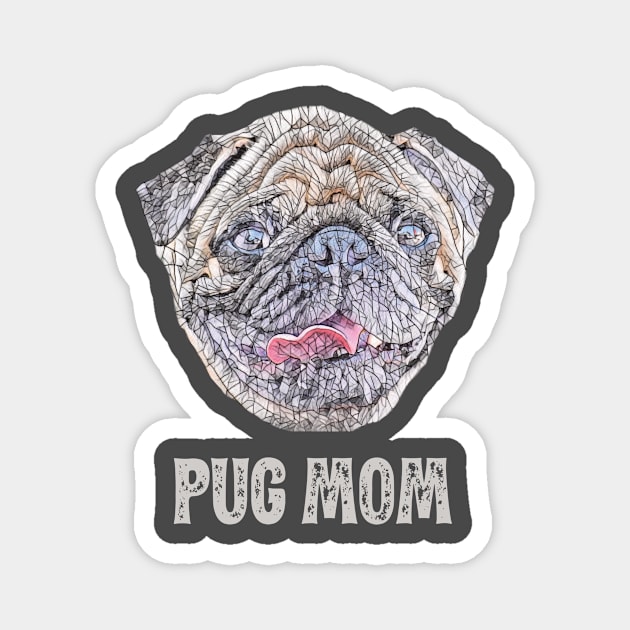 Pug Mom Magnet by DoggyStyles