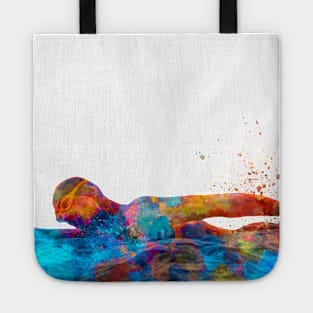 Swimmer in watercolor Tote